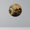 COPPERY EARTHQUAKE Round Wall Art