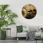 COPPERY EARTHQUAKE Round Wall Art