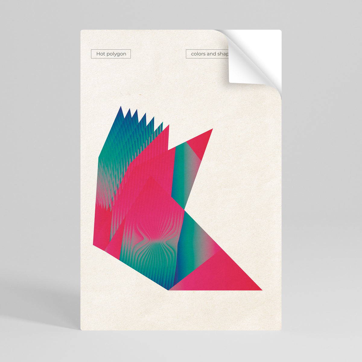 HOT POLYGON Självhäftande Vertikal Poster