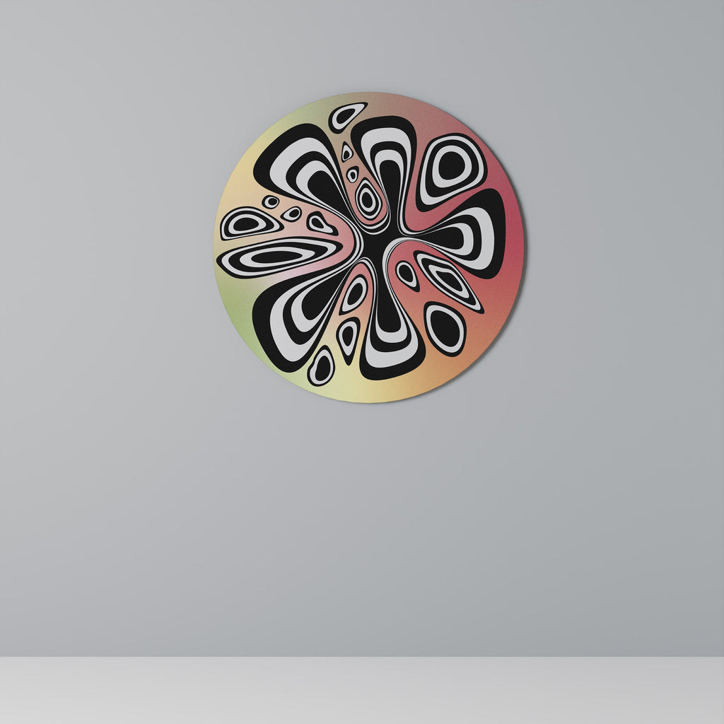 Rund väggkonst med ILLUSIONÄR STÄNK