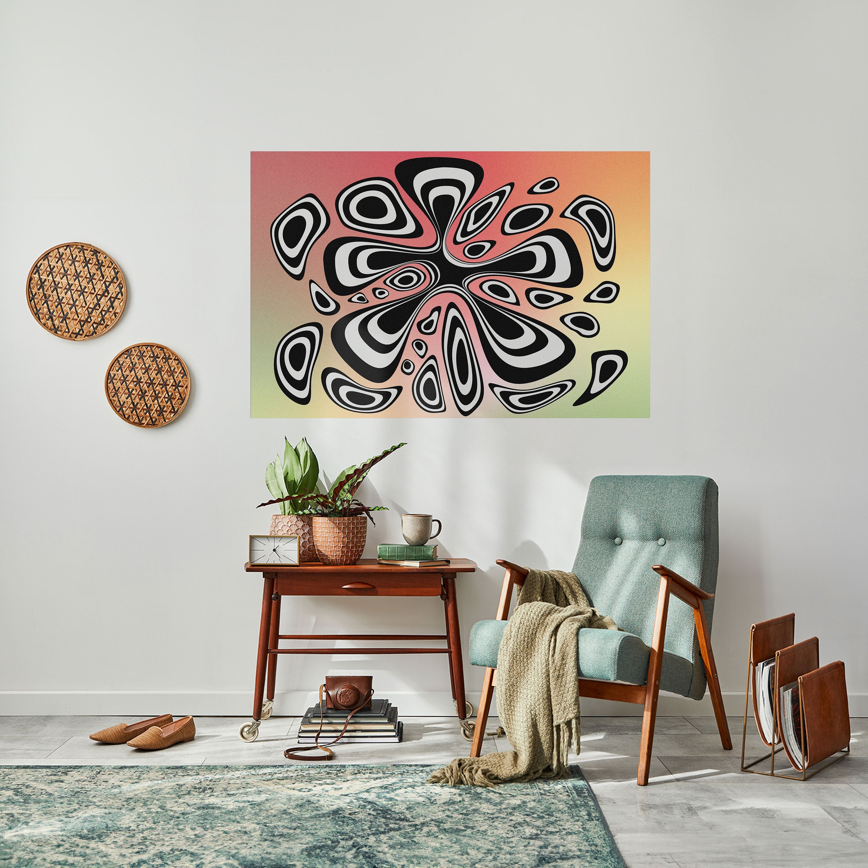 ILLUSIONÄR SPLASH horisontell affisch med självhäftande motiv