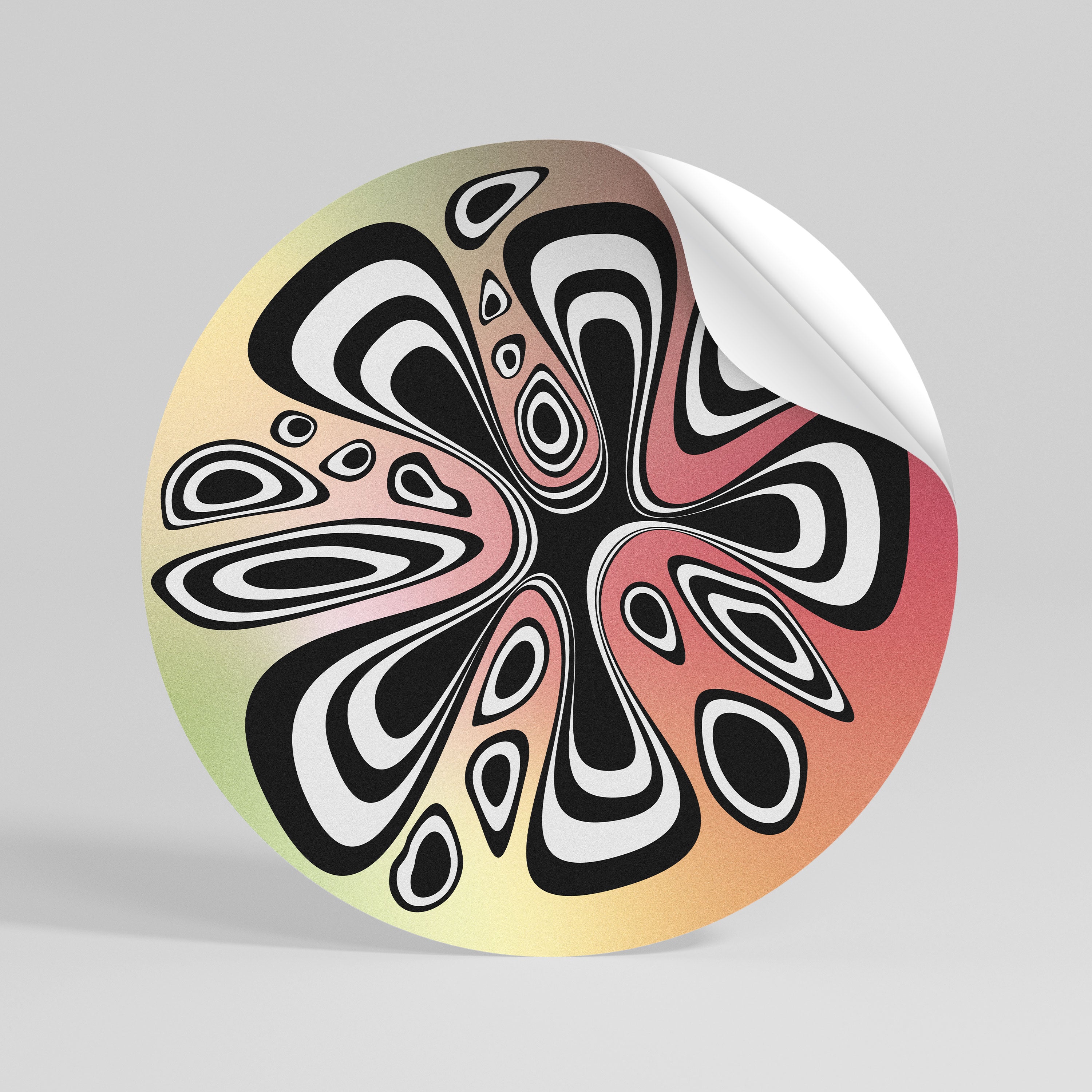 ILLUSIONARY SPLASH Peel and Stick Round Sticker