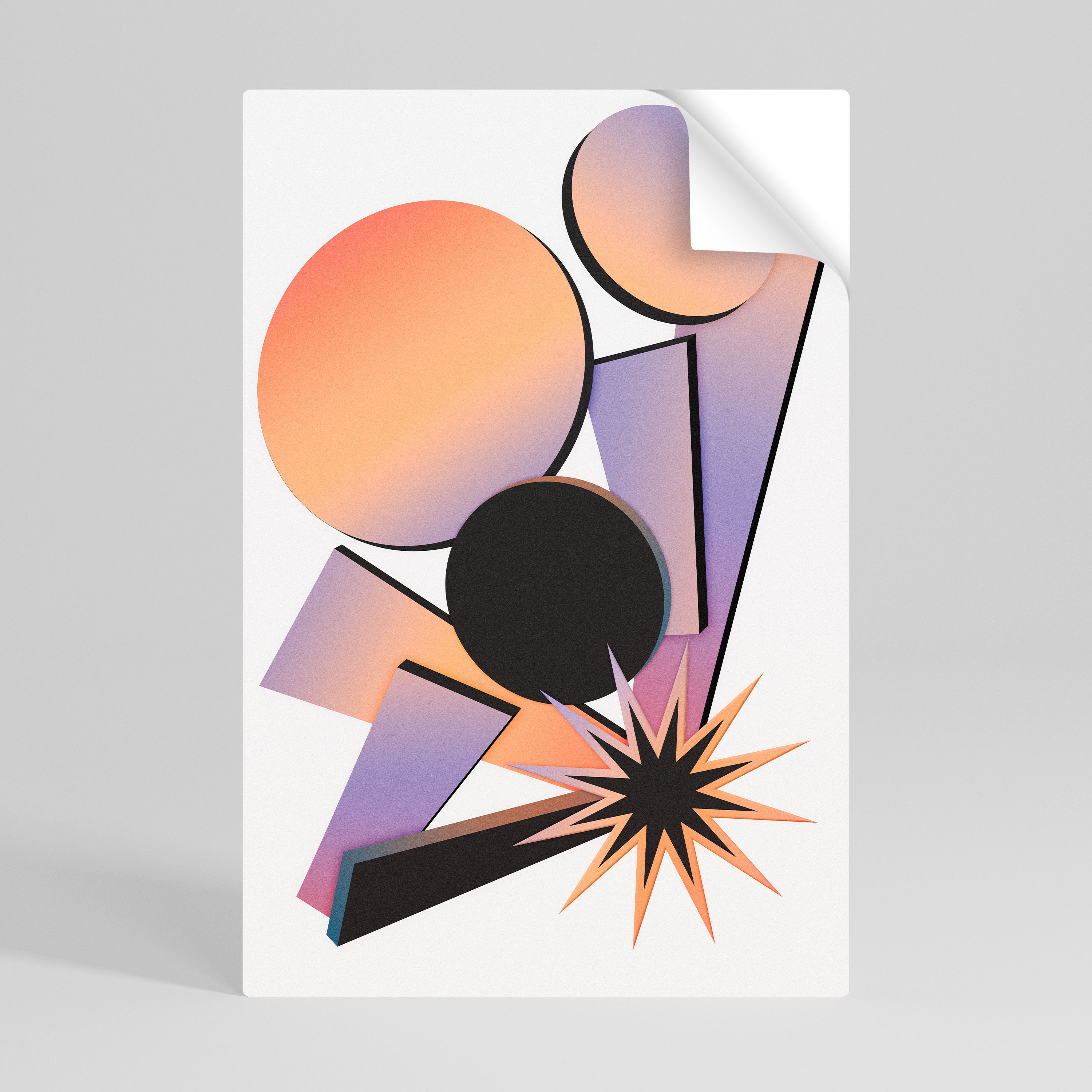 ANGULAR ARTISTRY vertikal poster med självhäftande motiv