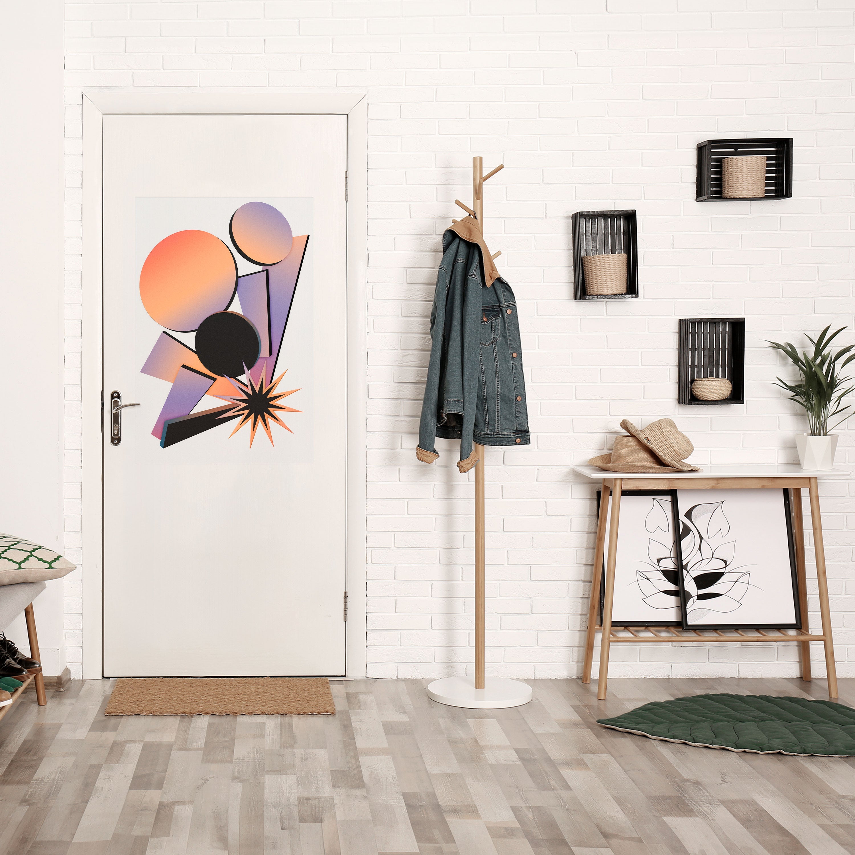 ANGULAR ARTISTRY vertikal poster med självhäftande motiv