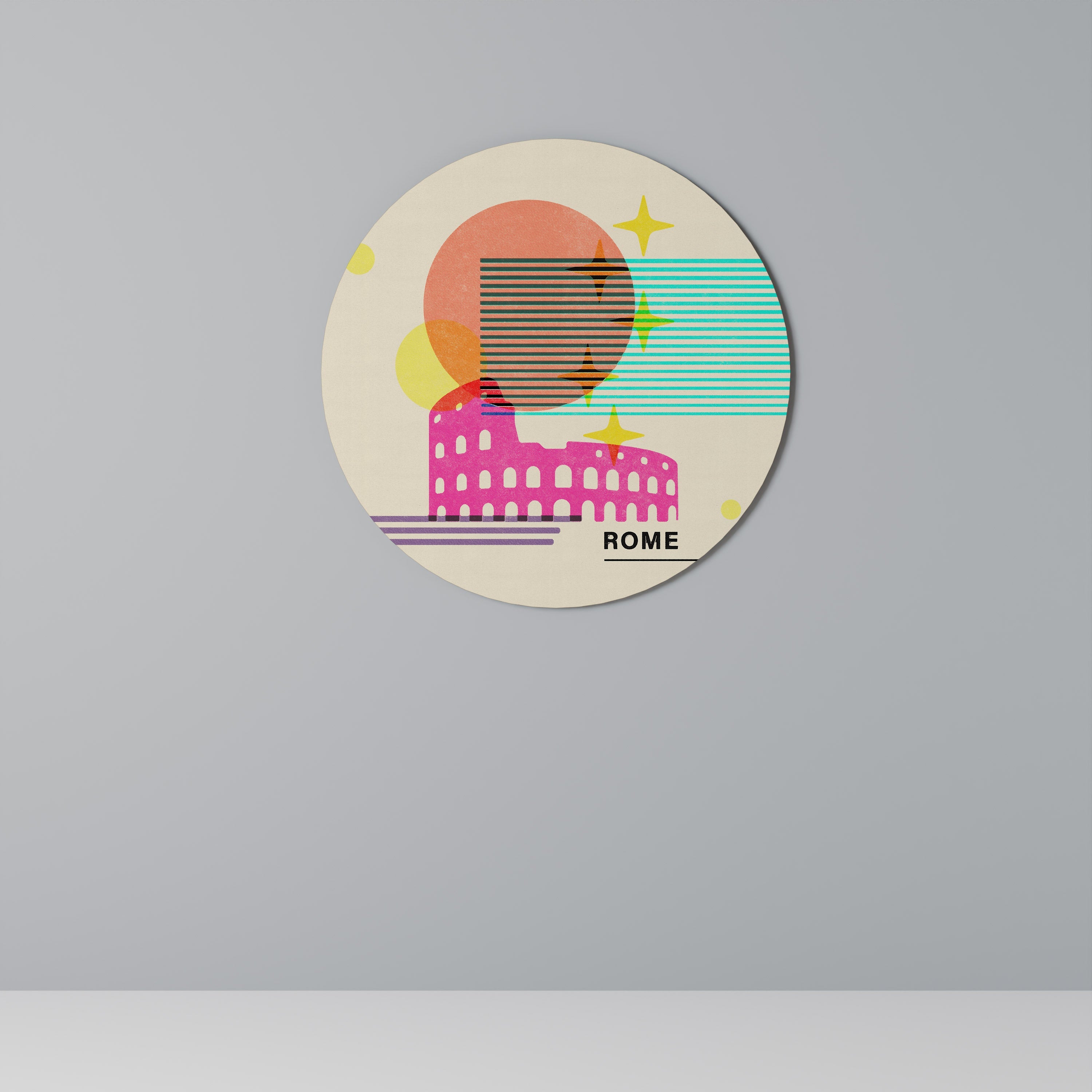 ROMERSK GLITTER Rund Väggdekoration