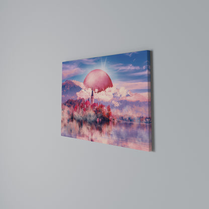 MARS OVER THE BLED LAKE Horizontal Canvas Print