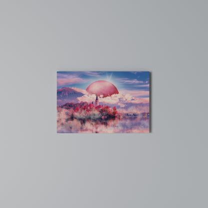 MARS OVER THE BLED LAKE Horizontal Canvas Print