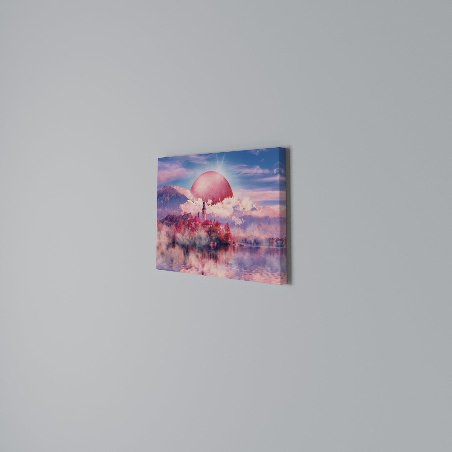MARS OVER THE BLED LAKE Horizontal Canvas Print