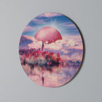 MARS OVER THE BLED LAKE Round Wall Art