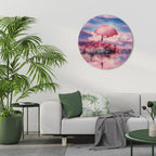 MARS OVER THE BLED LAKE Round Wall Art