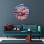 MARS OVER THE BLED LAKE Round Wall Art