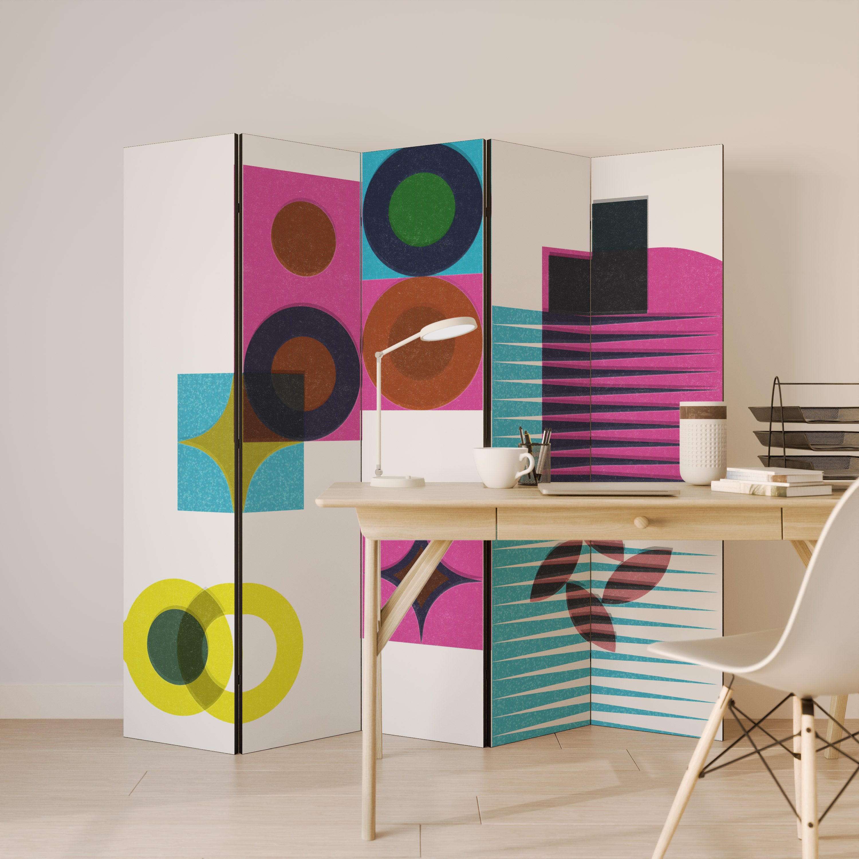FORM VARIETY Dekorativ rumsavdelare – 5 paneler