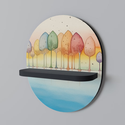 FÄRGRIK OASIS Oval konsthylla i svart finish