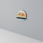 FÄRGRIK OASIS Rund konsthylla i svart finish