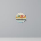 FÄRGRIK OASIS Rund konsthylla i svart finish