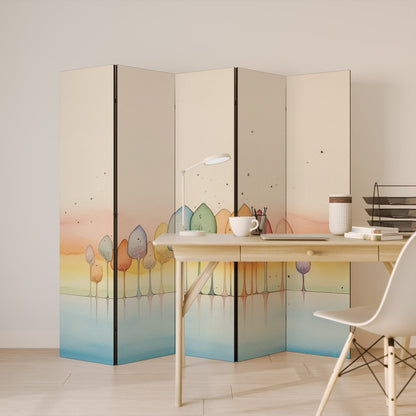 COLORFUL OASIS Dekorativ rumsavdelare – 5 paneler