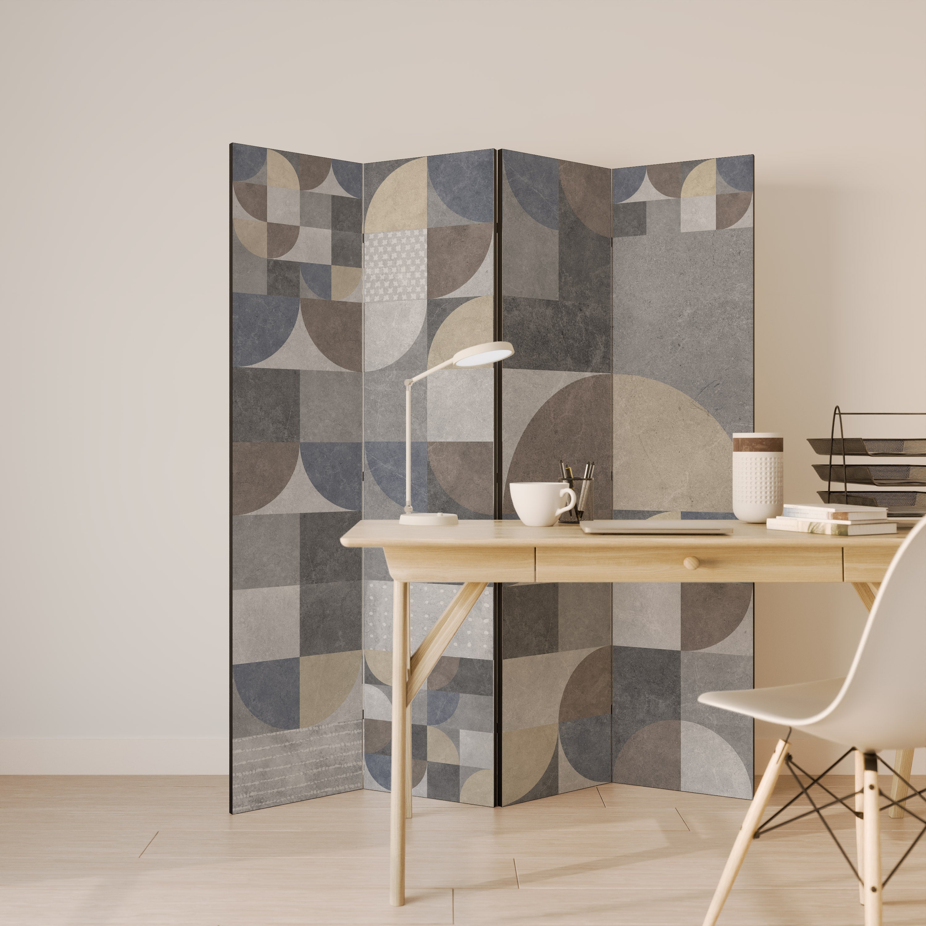 A PIECE OF SHAPE Dekorativ rumsavdelare med 4 paneler