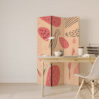 APRICOT FRENZY Dekorativ rumsavdelare – 3 paneler
