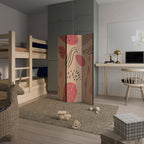 Dekorativ rumsavdelare med 3 paneler APRICOT FRENZY