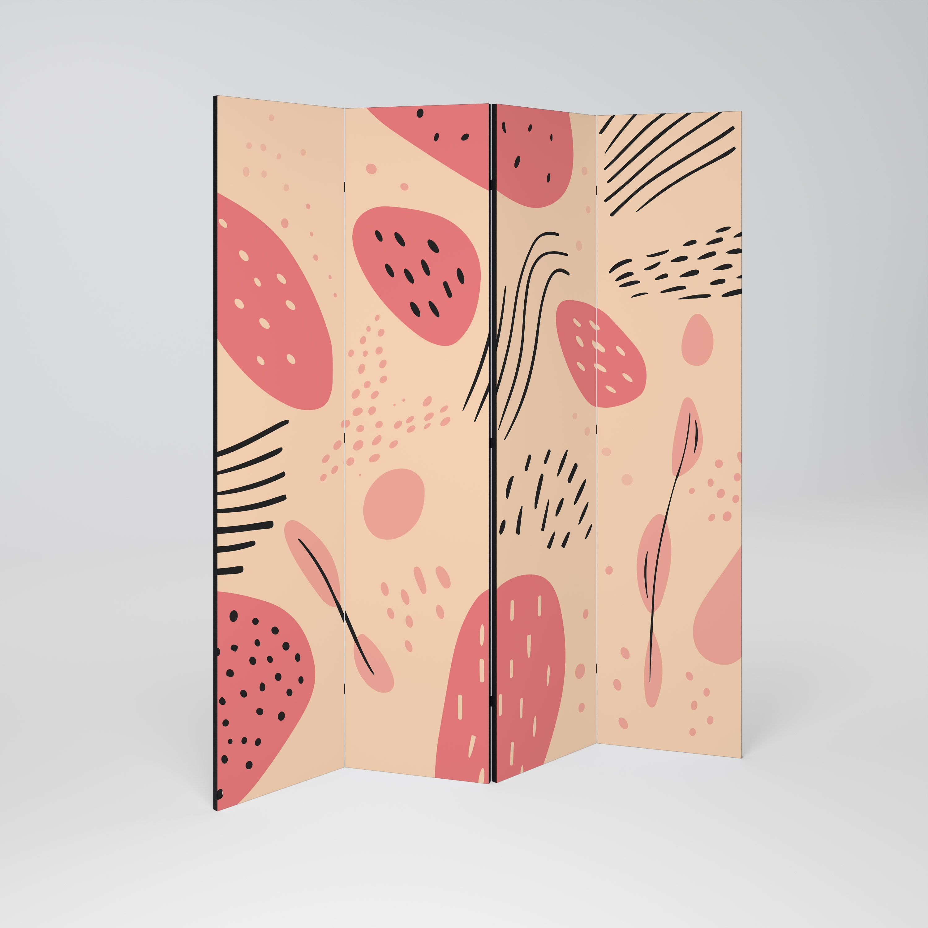 APRICOT FRENZY 4-Panel Room Divider