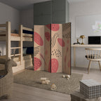 Dekorativ rumsavdelare med 4 paneler APRICOT FRENZY