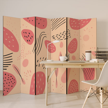 APRICOT FRENZY Decorative 6-Panel Room Divider