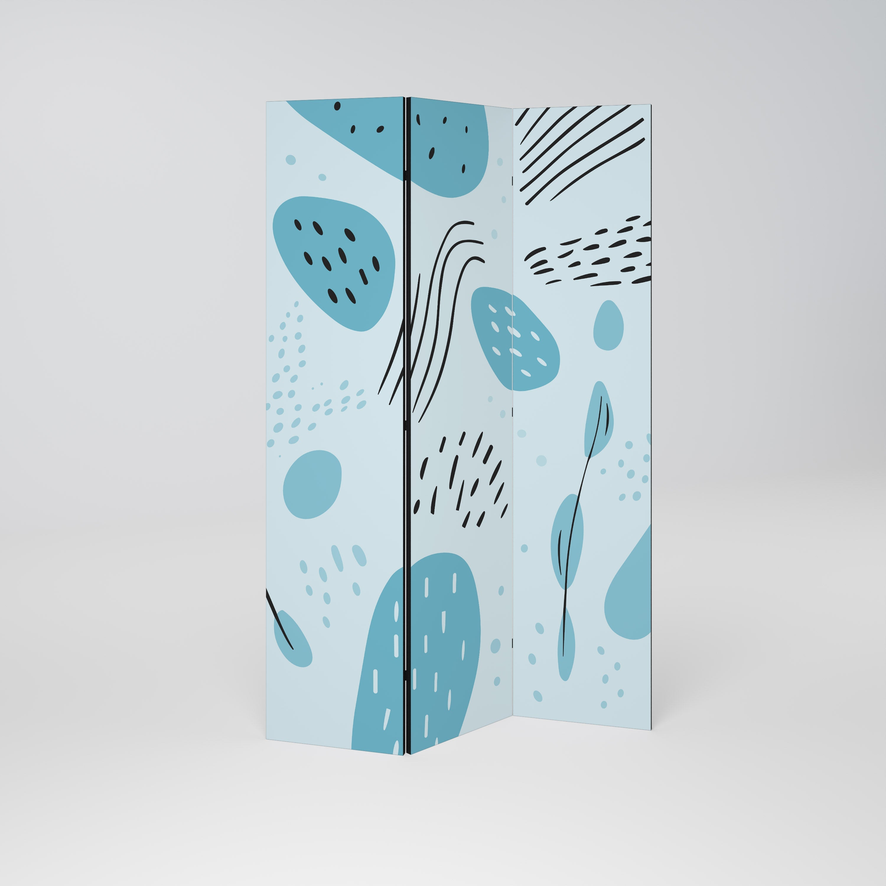 GREENISH FRENZY Dekorativ rumsavdelare med 3 paneler