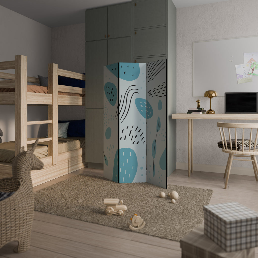 GREENISH FRENZY Dekorativ rumsavdelare med 3 paneler