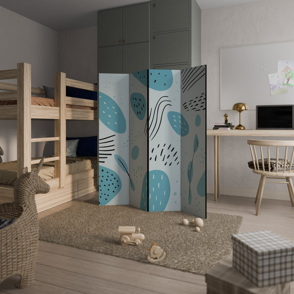 GREENISH FRENZY Dekorativ rumsavdelare med 4 paneler