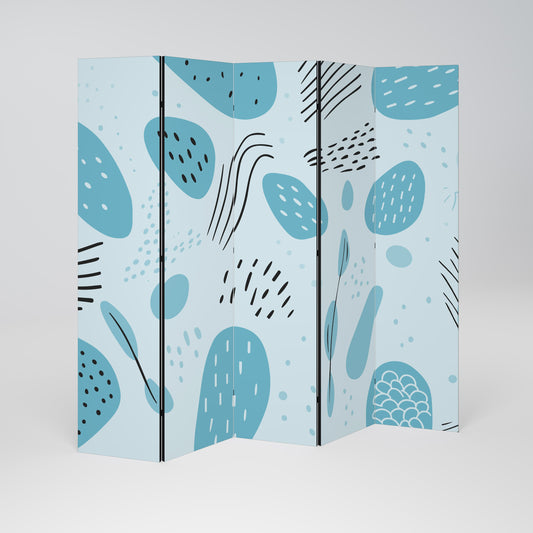 GREENISH FRENZY Decorative 5-Panel Room Divider