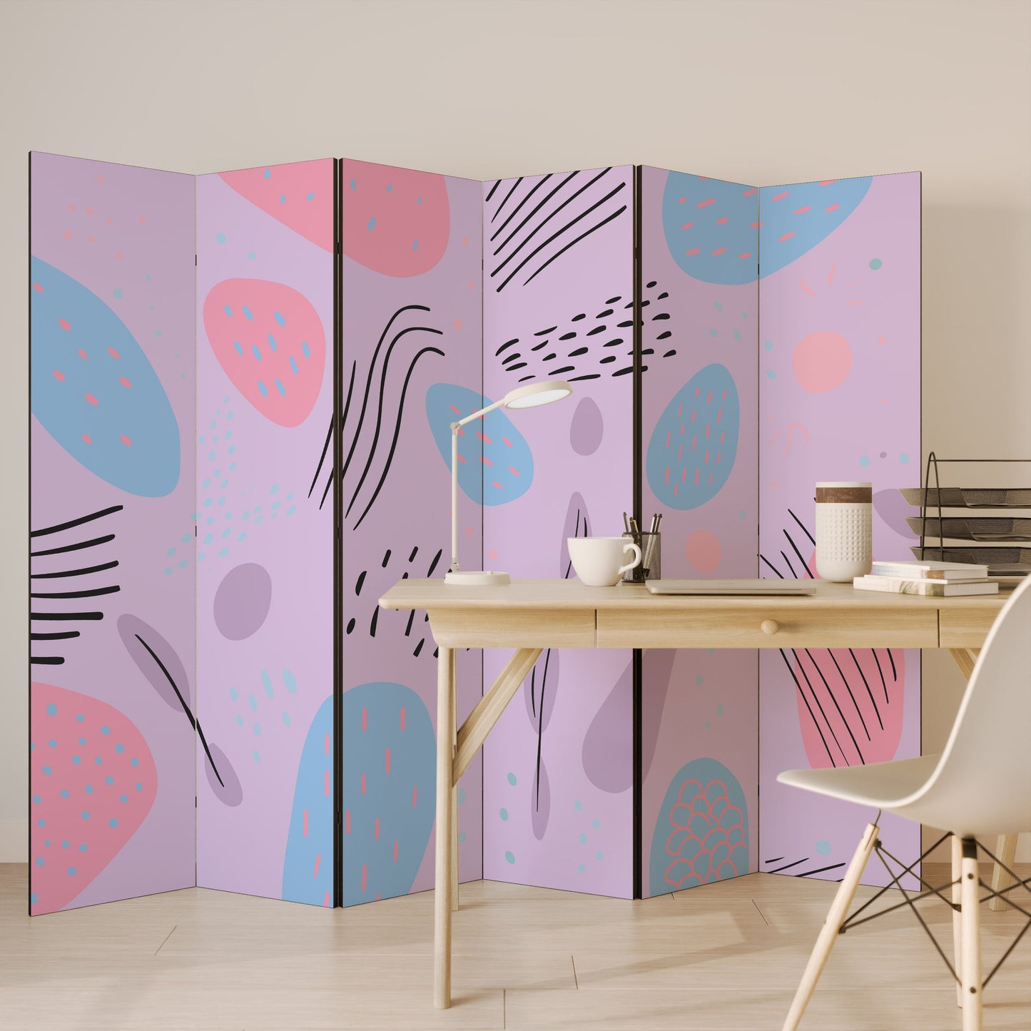 PINKY FRENZY Dekorativ rumsavdelare med 6 paneler