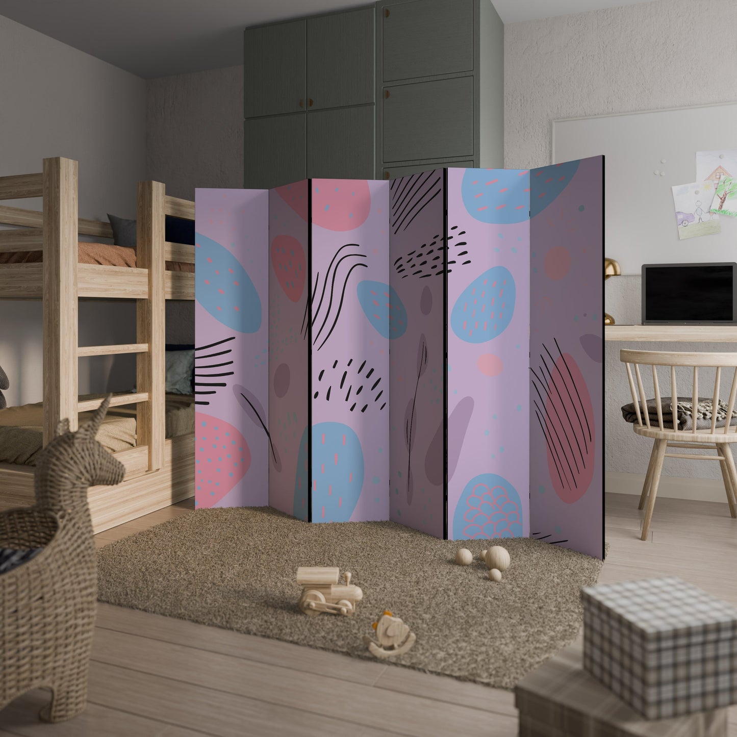 PINKY FRENZY Dekorativ rumsavdelare med 6 paneler