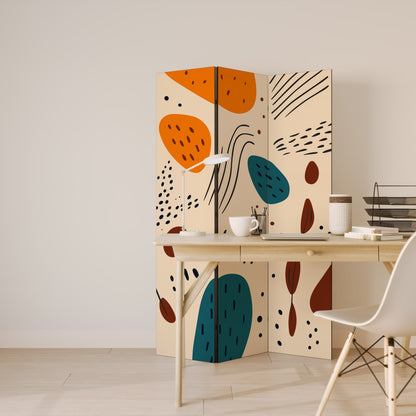 VIBRANT FRENZY Dekorativ rumsavdelare med 3 paneler
