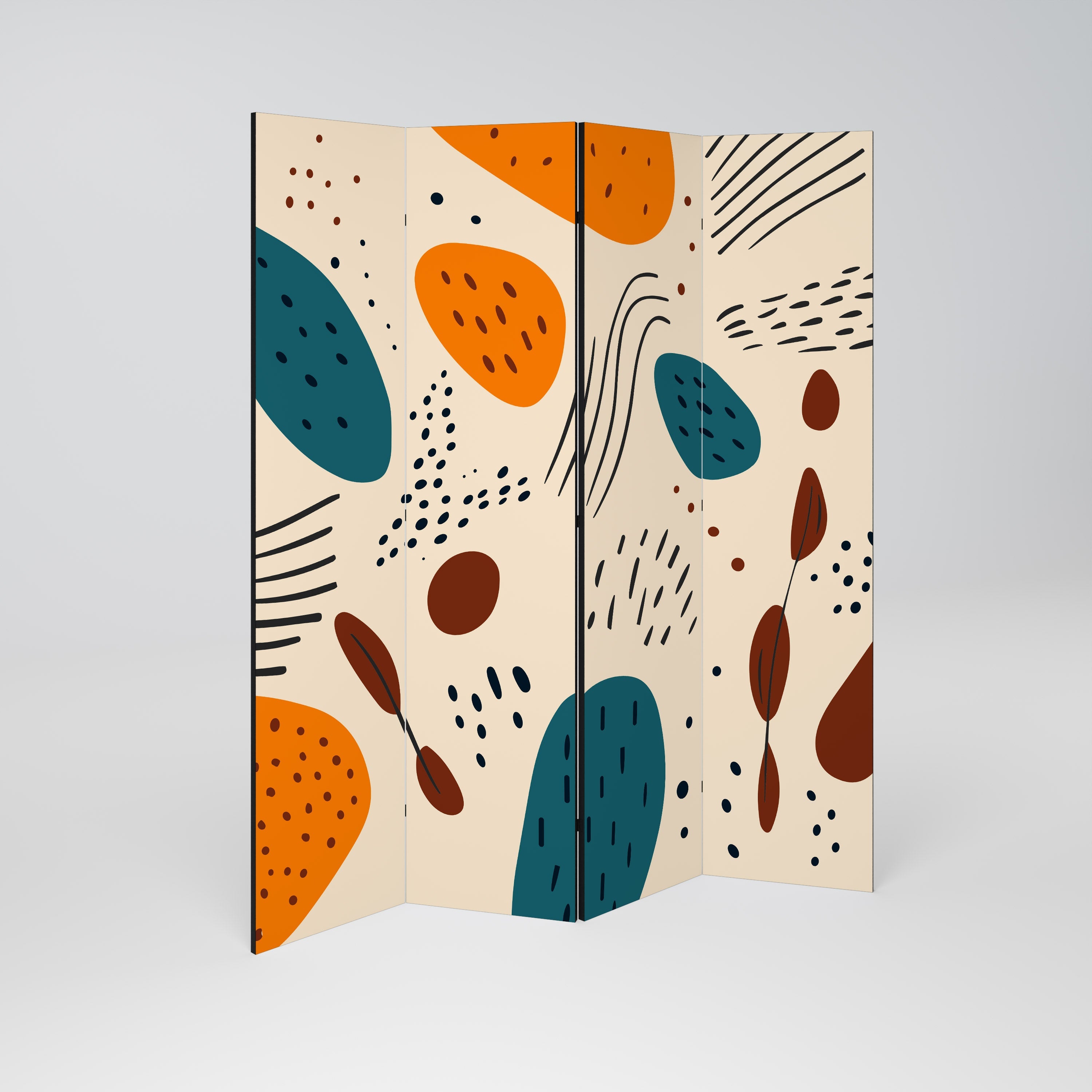 VIBRANT FRENZY Dekorativ rumsavdelare med 4 paneler