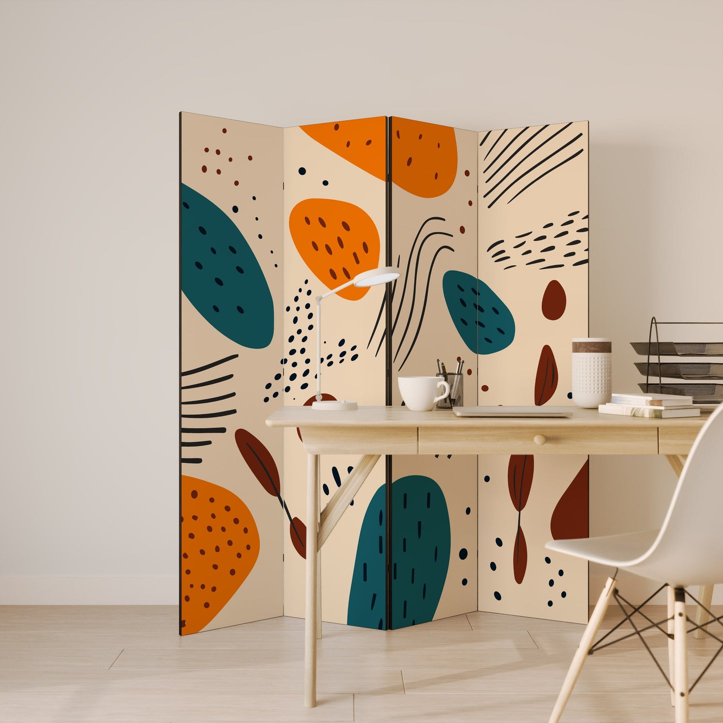 VIBRANT FRENZY Dekorativ rumsavdelare med 4 paneler