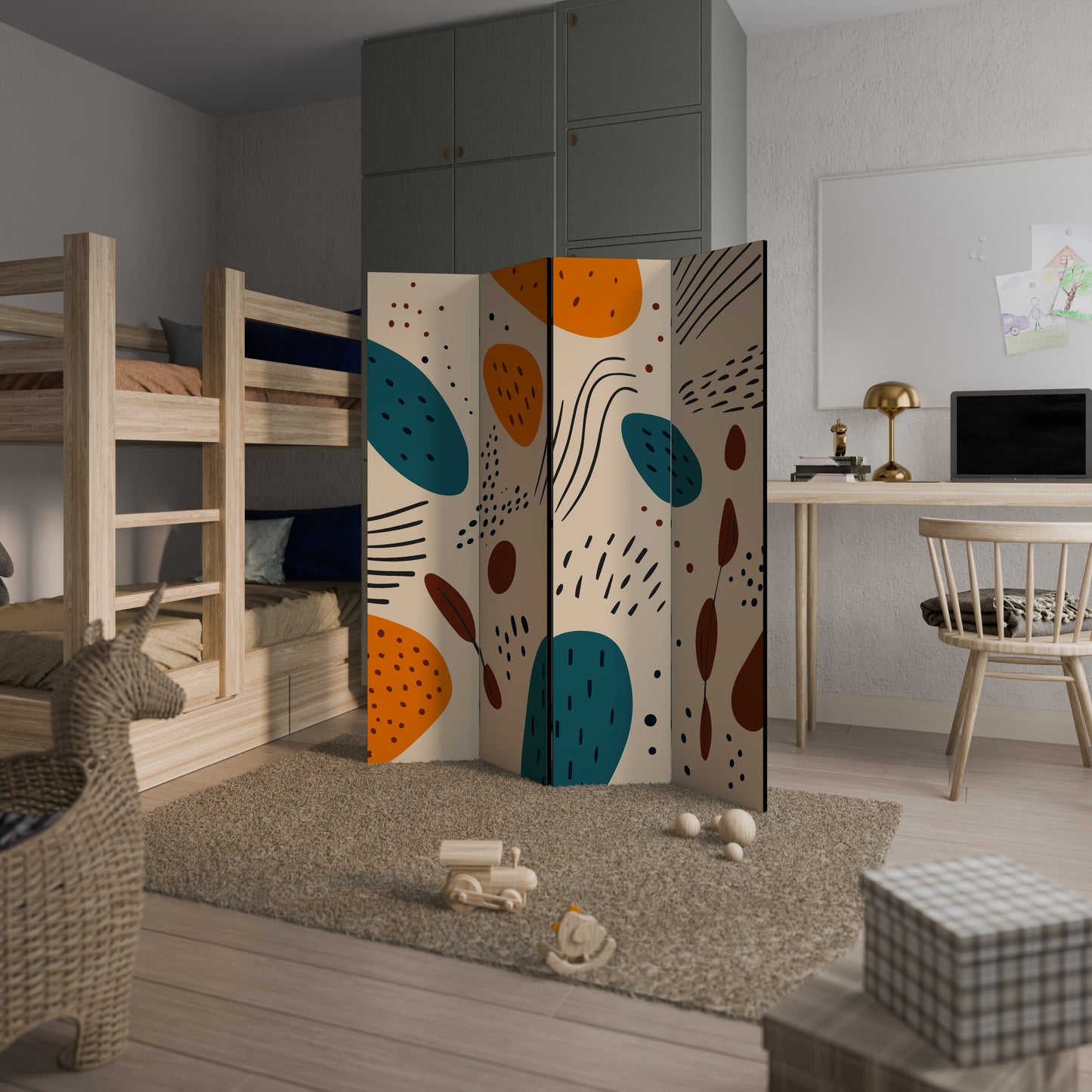 VIBRANT FRENZY Dekorativ rumsavdelare med 4 paneler