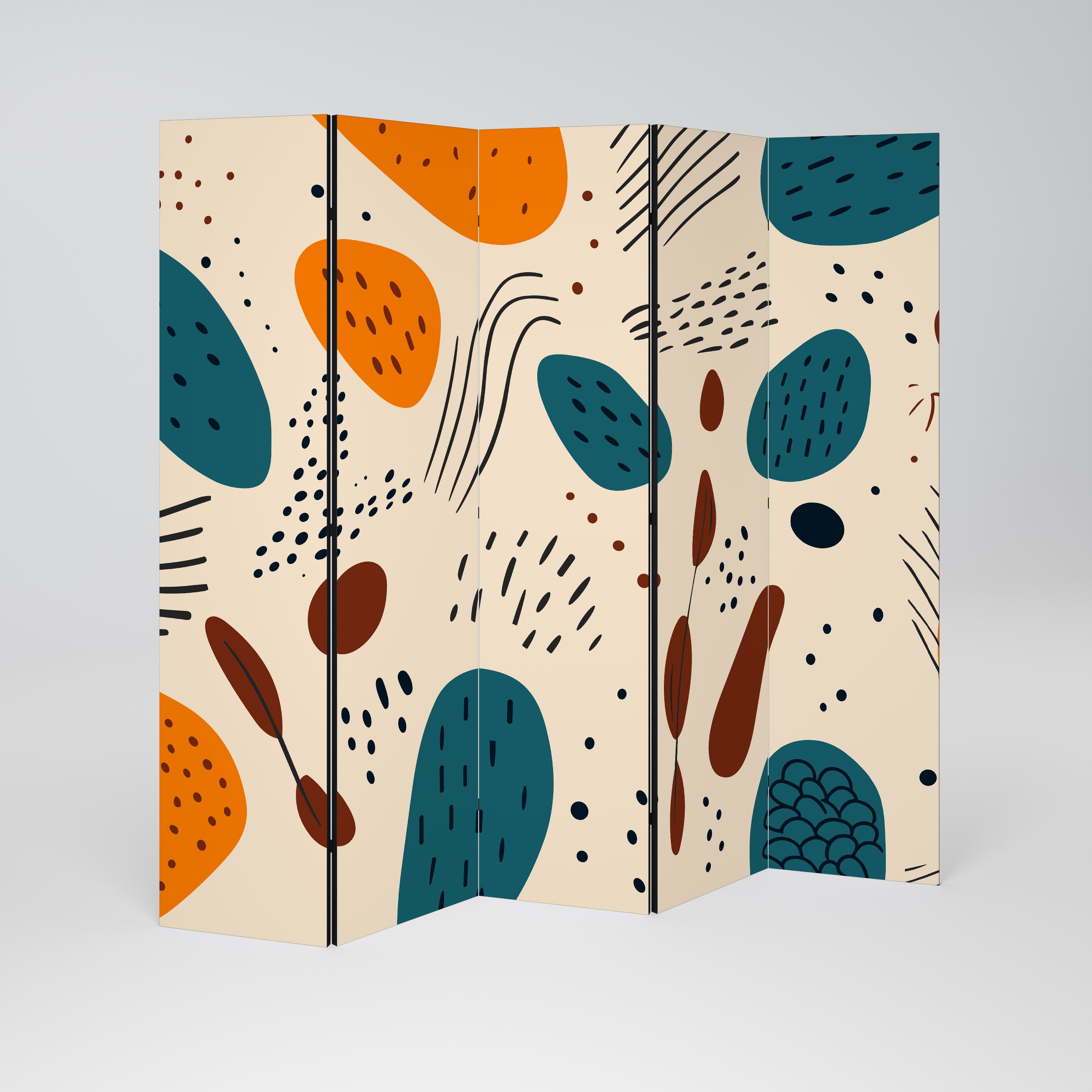 VIBRANT FRENZY Dekorativ rumsavdelare – 5 paneler