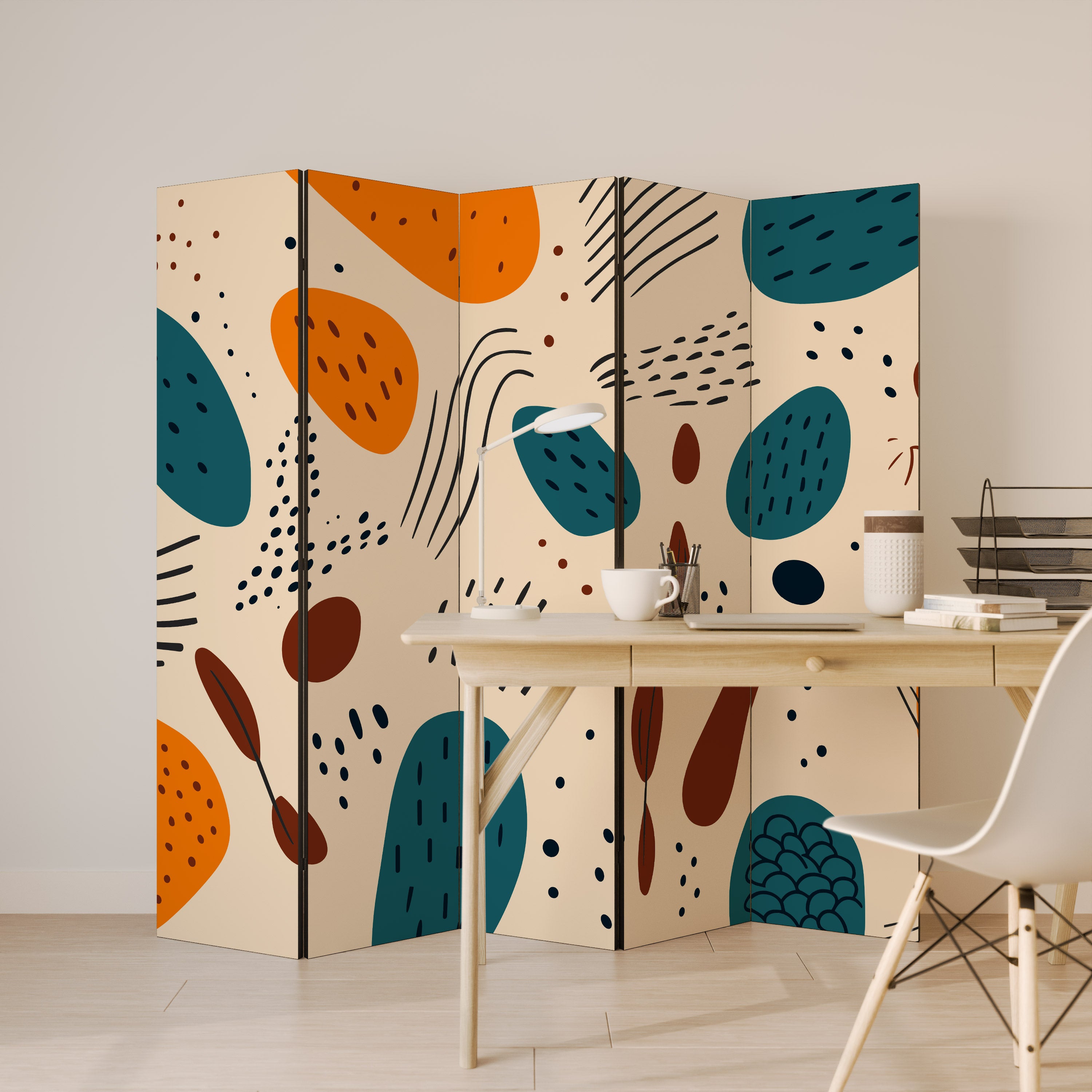VIBRANT FRENZY Dekorativ rumsavdelare – 5 paneler