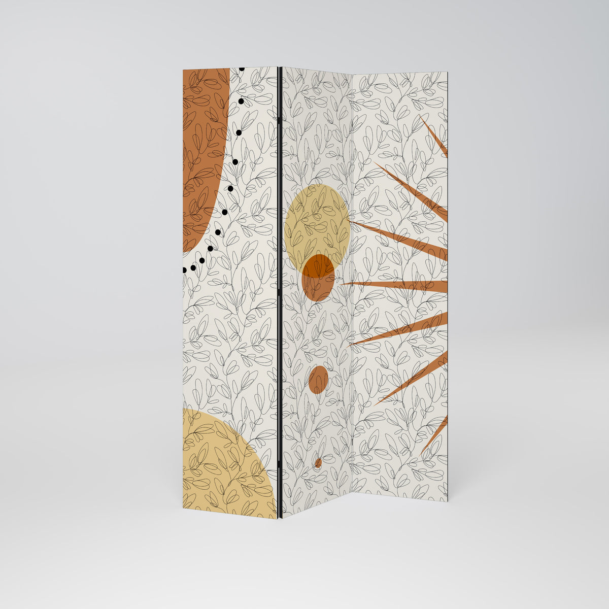 RAYS AND ROUNDELS Dekorativ rumsavdelare – 3 paneler
