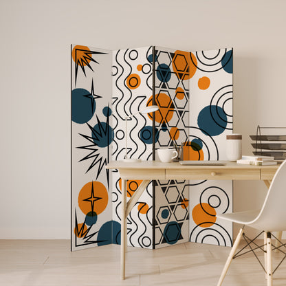 ABSTRACT SYMPHONY FLARE Decorative 4-Panel Room Divider