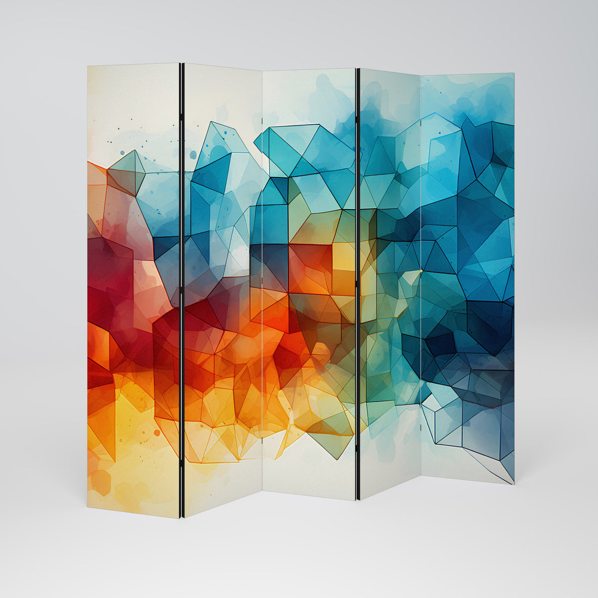 VIBRANT FACETS UNITE Dekorativ rumsavdelare – 5 paneler