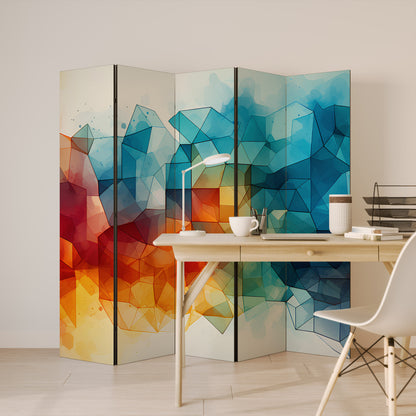 VIBRANT FACETS UNITE 5-Panel Room Divider