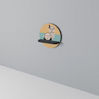 COFFEE PLEASURES Round Art Shelf In Black Finish