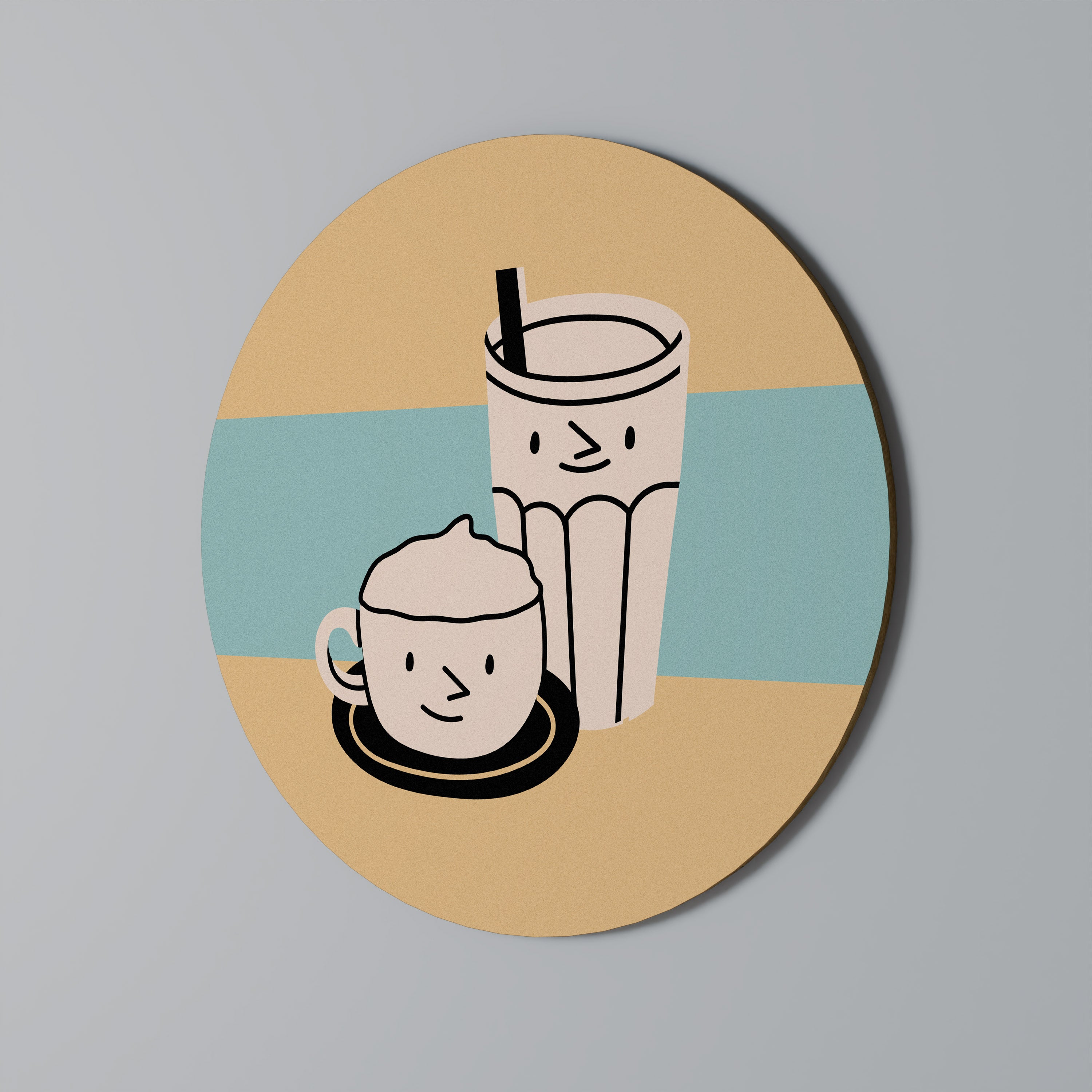 Rund väggdekoration med KAFFEGLEDNINGAR