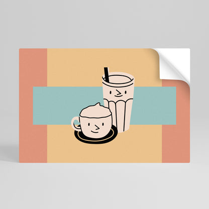 KAFFEGLÄDJELSER Horisontell affisch med självhäftande papper