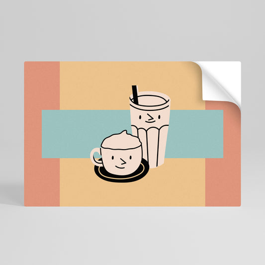 KAFFEGLÄDJELSER Horisontell affisch med självhäftande papper