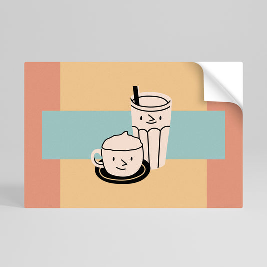 COFFEE PLEASURES Peel and Stick Horizontal Poster