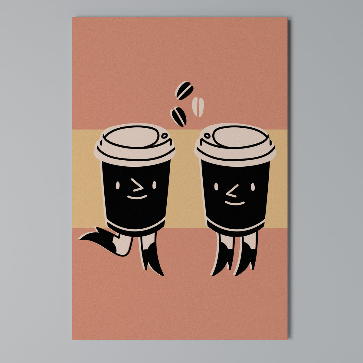 JOYFUL COFFEE Vertical Canvas Print