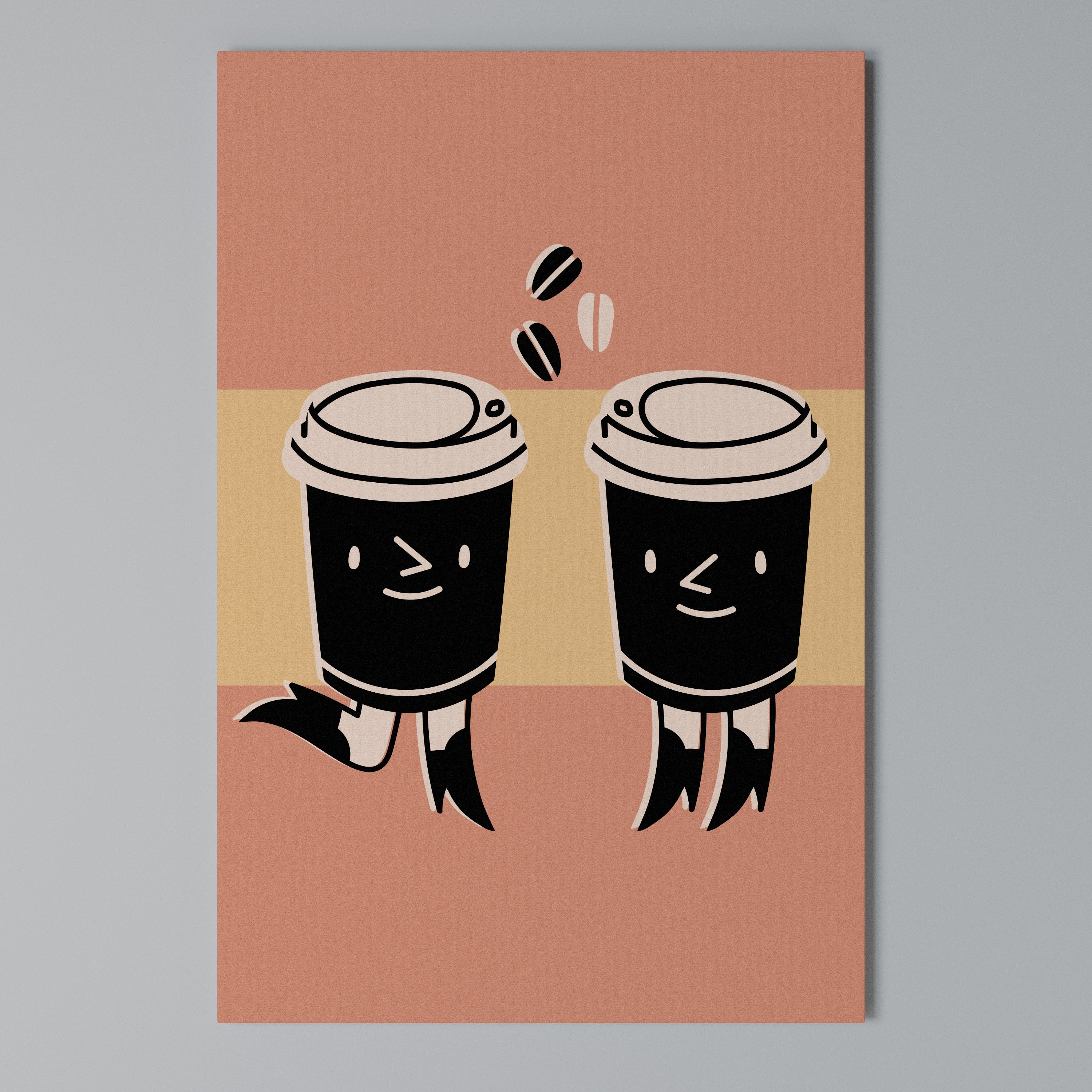 JOYFUL COFFEE Vertical Canvas Print