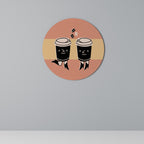 JOYFUL COFFEE Round Wall Art